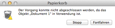 OS X - Papierkorb leeren erzwingen