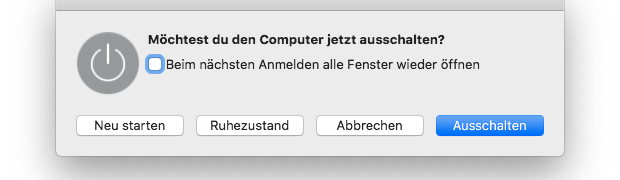 macOS - Funktion des Power Button wiederherstellen